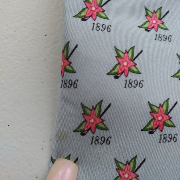 Vineyard Vines Golf Floral Stylish Silk Blue and Yellow Patterned Neckties - Picture 9 of 13